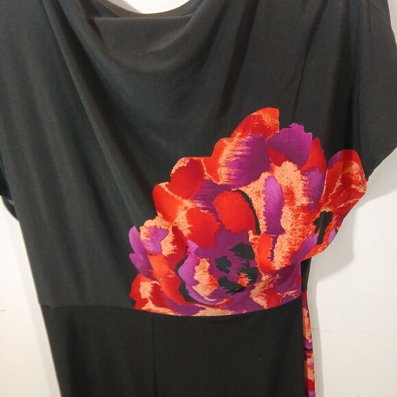 Jones Wear Dress Floral Twist Front Fitted - Picture 4 of 11